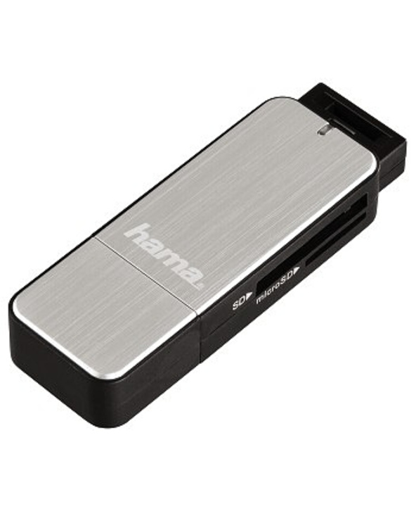 Hama 123900 lecteur de carte mémoire USB 3.2 Gen 1 (3.1 Gen 1) Noir, Argent