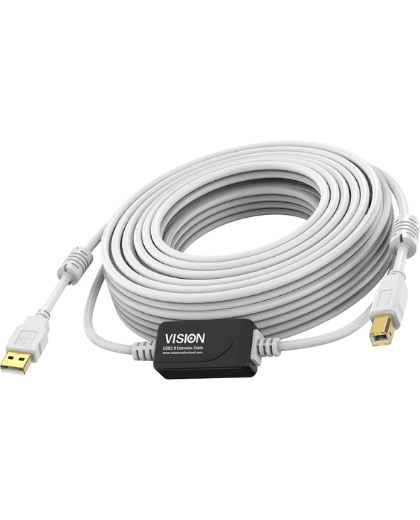 Vision TC 15MUSB+/2 câble USB 15 m USB 2.0 USB A USB B Blanc