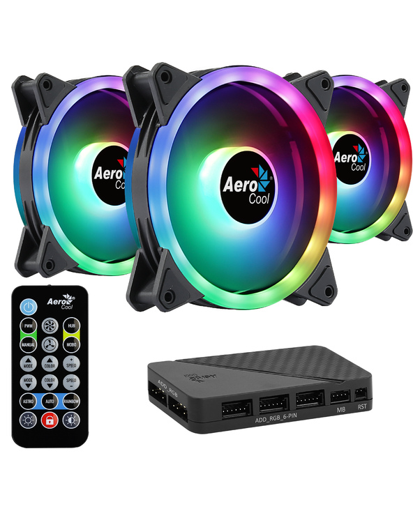 Aerocool Duo 12 Pro Boitier PC Ventilateur 12 cm Noir 3 pièce(s)