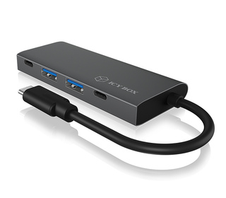 ICY BOX IB-HUB1428-C31 USB 3.2 Gen 2 (3.1 Gen 2) Type-C 10000 Mbit/s Anthracite, Noir