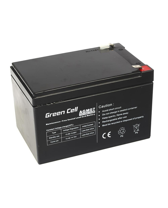 Green Cell AGM Battery 12V 12Ah - Batterie - 12.000 mAh Sealed Lead Acid (VRLA)