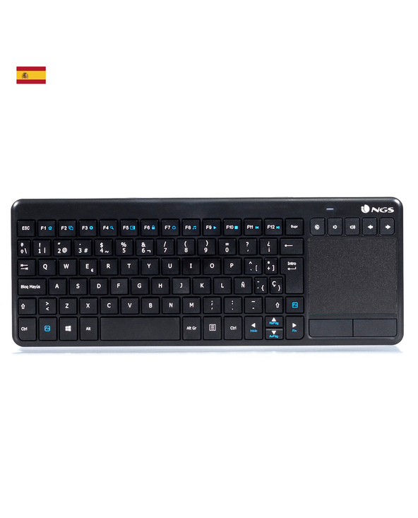 NGS TV Warrior, QWERTY, ES clavier Maison RF sans fil Espagnole Noir
