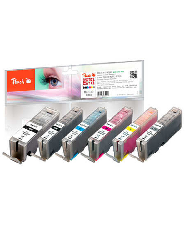 Peach PI100-313 cartouche d'encre Photo noire, Photo cyan, Photo gris, Photo magenta, Jaune photo