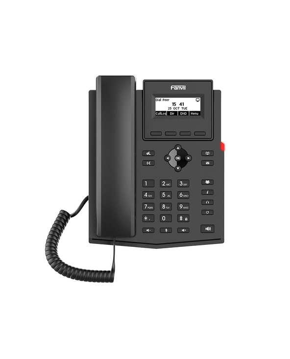 Fanvil X301P téléphone fixe Noir 2 lignes LCD