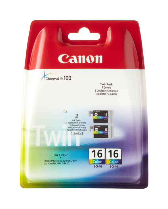 Canon Cartouche d'encre couleur BCI-16 C/M/Y (lot de deux cartouches)