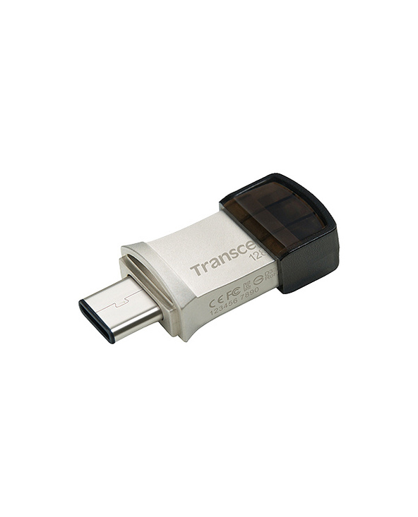 Transcend JetFlash 890 lecteur USB flash 128 Go USB Type-A / USB Type-C 3.2 Gen 1 (3.1 Gen 1) Noir, Argent