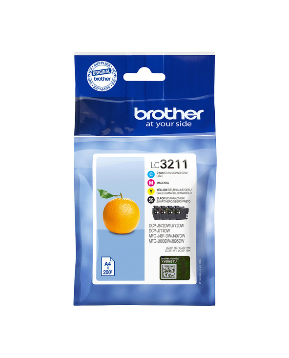 Brother LC3211VALDR cartouche d'encre 4 pièce(s) Original Noir, Cyan, Magenta, Jaune