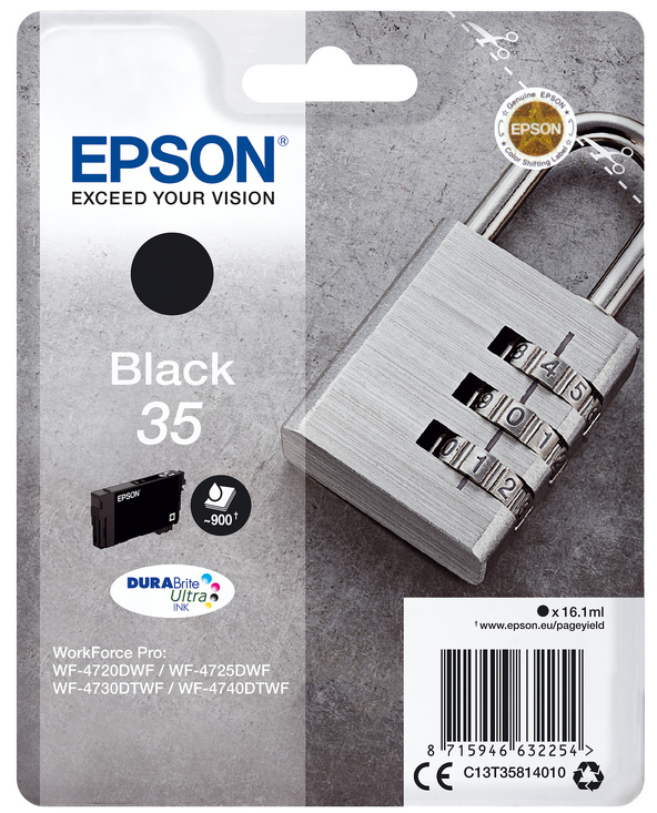 Epson Padlock Singlepack Black 35 DURABrite Ultra Ink Epson Padlock Singlepack Black 35 DURABrite Ultra Ink