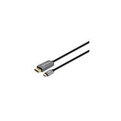 Manhattan 354851 câble vidéo et adaptateur 3 m USB Type-C DisplayPort Noir, Argent