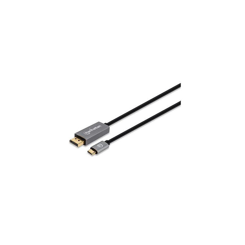 Manhattan 354851 câble vidéo et adaptateur 3 m USB Type-C DisplayPort Noir, Argent