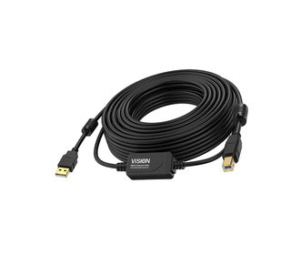 Vision TC 15MUSB+/BL/2 câble USB 15 m USB 2.0 USB A USB B Noir