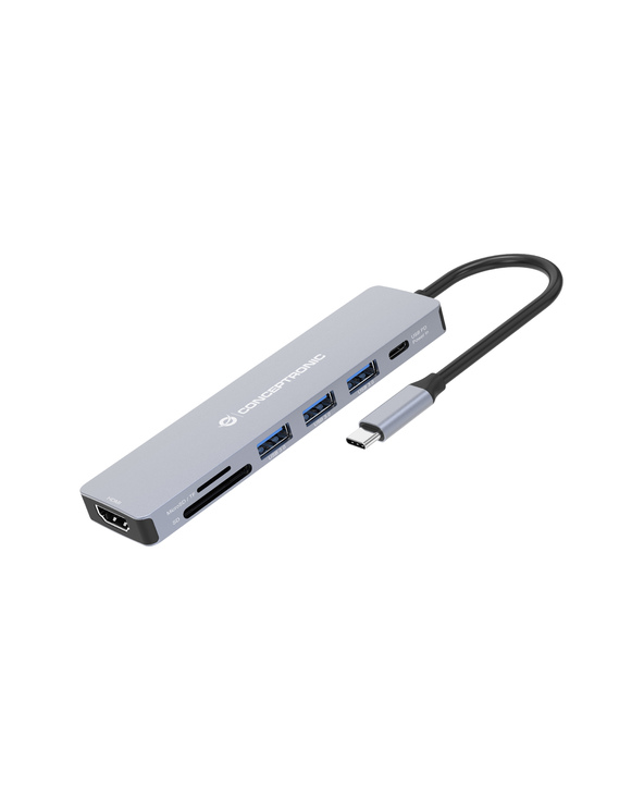 Conceptronic DONN19G station d'accueil Avec fil USB 3.2 Gen 1 (3.1 Gen 1) Type-C Gris