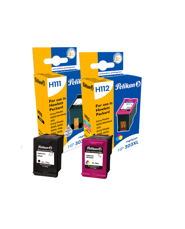 Pelikan 4950900 cartouche d'encre 2 pièce(s) Compatible Rendement élevé (XL) Cyan, Magenta, Jaune