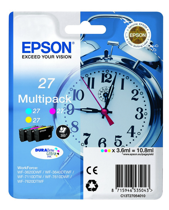 Epson Alarm clock 27 DURABrite Ultra cartouche d'encre 1 pièce(s) Original Cyan, Magenta, Jaune