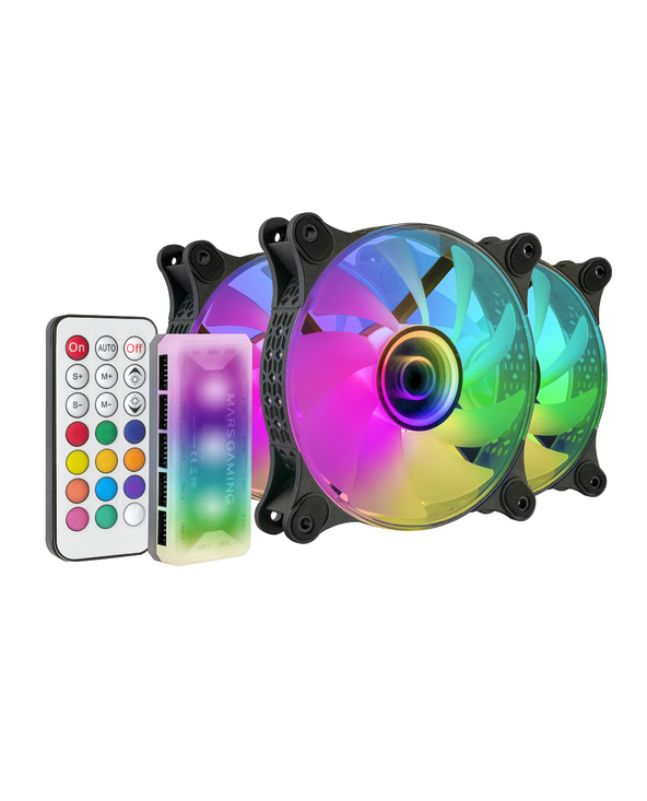Mars Gaming MF3DKIT système de refroidissement d’ordinateur Boitier PC Ventilateur 12 cm Noir 3 pièce(s)