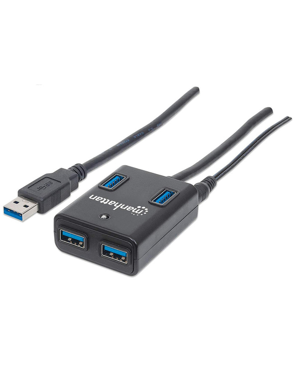 Manhattan 162302 hub & concentrateur USB 3.2 Gen 1 (3.1 Gen 1) Type-A 5000 Mbit/s Noir
