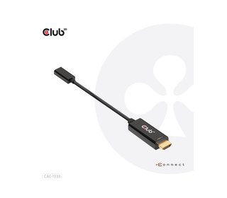 CLUB3D CAC-1333 câble vidéo et adaptateur 0,22 m HDMI Type A (Standard) USB Type-C Noir