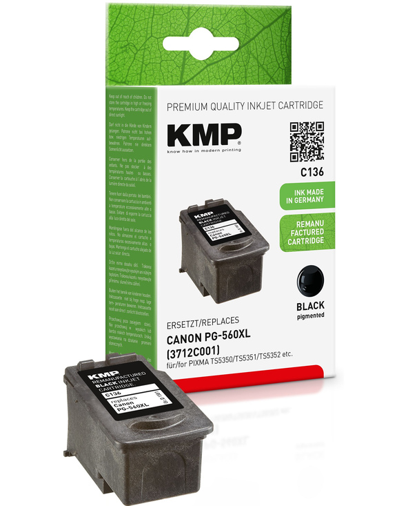 KMP C136 cartouche d'encre 1 pièce(s) Compatible Rendement élevé (XL) Noir