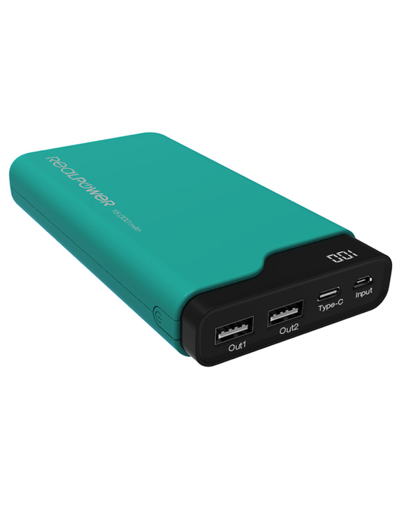 RealPower PB-15000C 15000 mAh Noir, Vert