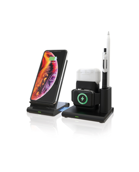 RealPower ChargeAIR Connect Smartphone, Smartwatch, Tablette Noir USB Recharge sans fil Intérieure
