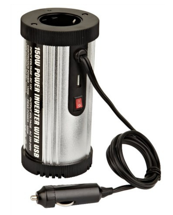 DLH CONVERTISSEUR DE PRISE ALLUME-CIGARE 12V/220V UNIVERSEL 150W AVEC PORT USB 2.1A