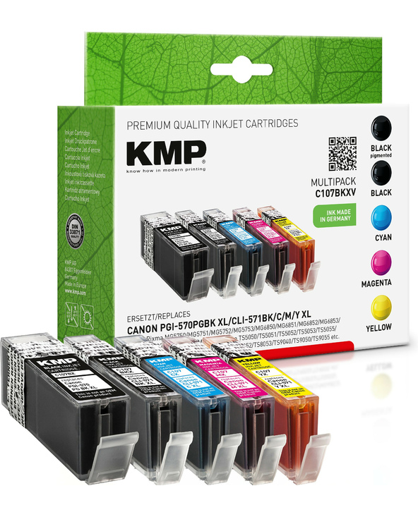 KMP C107BKXV cartouche d'encre Noir, Cyan, Magenta, Jaune