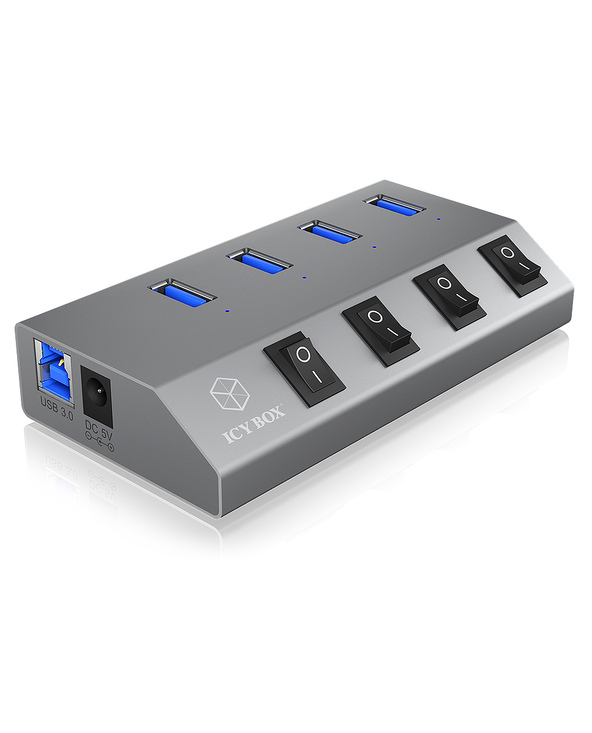 ICY BOX IB-HUB1405 USB 3.2 Gen 1 (3.1 Gen 1) Type-B 5000 Mbit/s Anthracite