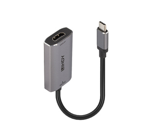 Lindy 43327 câble vidéo et adaptateur 0,11 m USB Type-C HDMI Noir, Gris