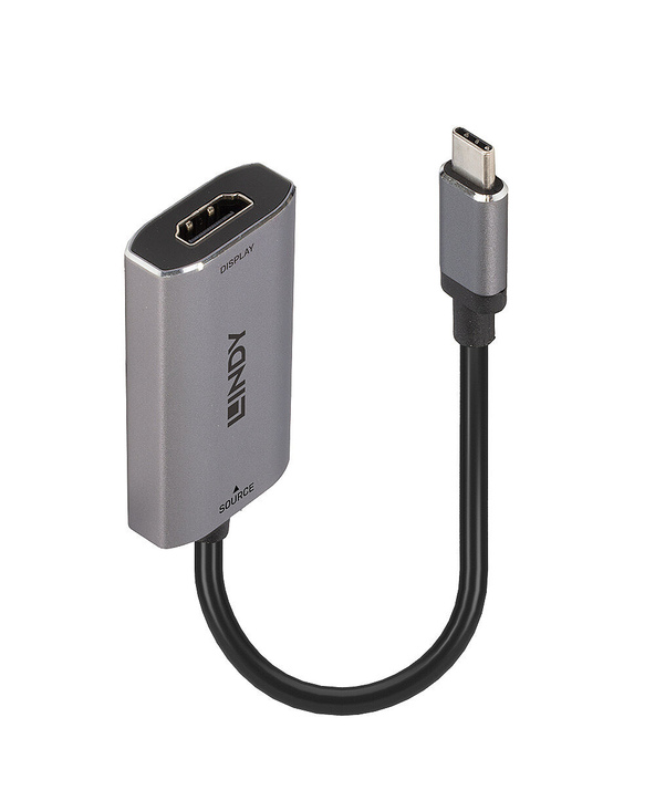 Lindy 43327 câble vidéo et adaptateur 0,11 m USB Type-C HDMI Noir, Gris