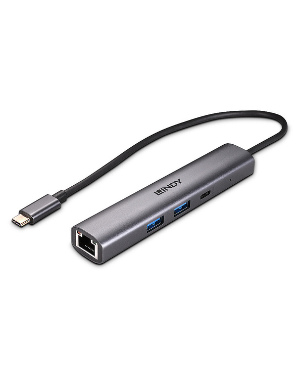 Lindy 43385 hub & concentrateur USB Type-C 10000 Mbit/s Gris