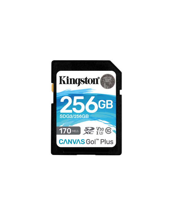 Kingston Technology Carte SDXC Canvas Go Plus 170R C10 UHS-I U3 V30 de 256 Go