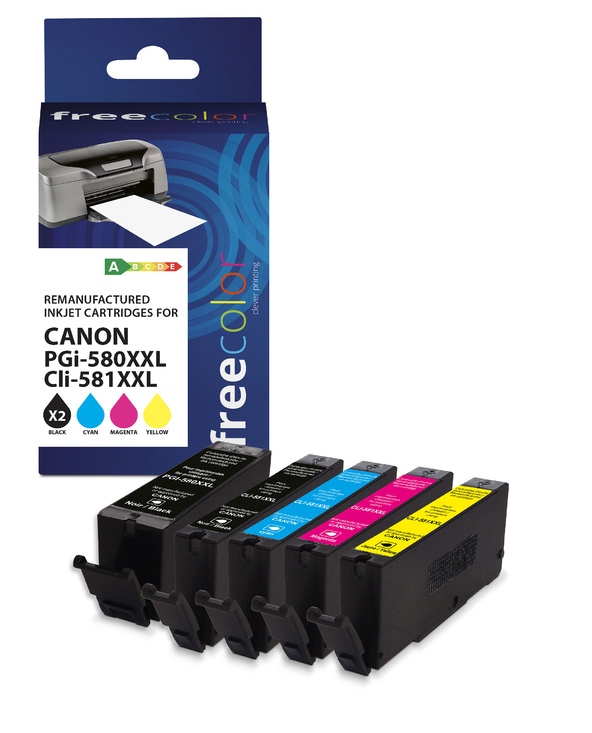 Freecolor K10503F7 cartouche d'encre 5 pièce(s) Compatible High (L) Yield Noir, Cyan, Magenta, Jaune