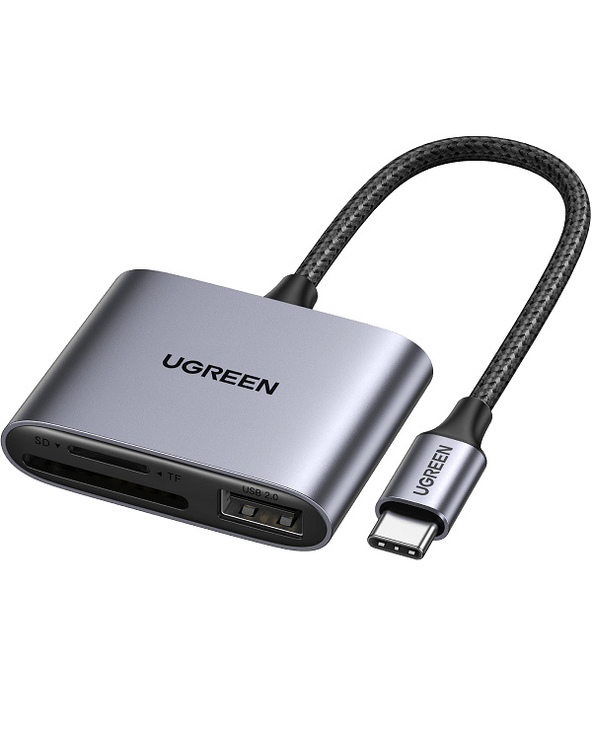 Ugreen 80798 lecteur de carte mémoire USB 3.2 Gen 1 (3.1 Gen 1) Type-C Gris