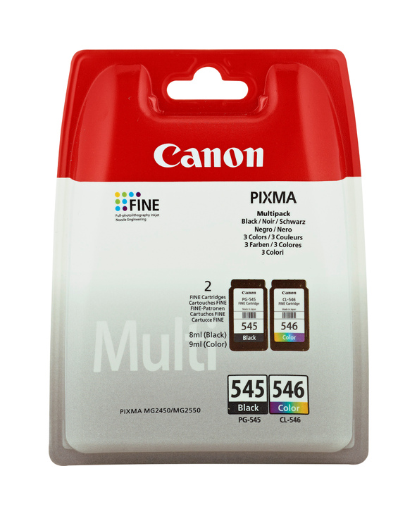 Canon Multipack de cartouches d'encre PG-545/CL-546 BK/C/M/Y
