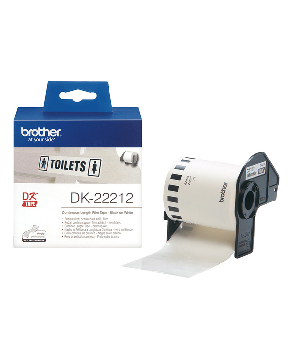 Brother DK-22212 - Rouleau de film continu original – Noir sur blanc, 62 mm Brother DK-22212 - Rouleau de film continu original – Noir sur blanc, 62 mm