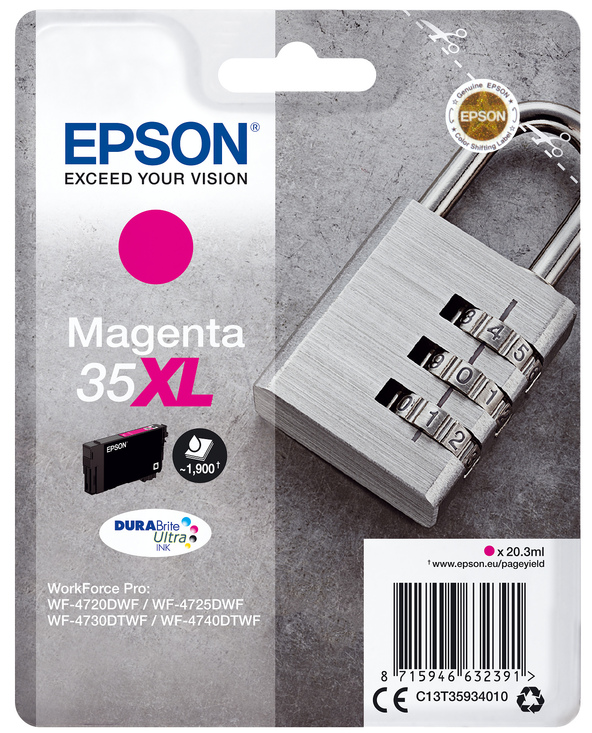 Epson Padlock Singlepack Magenta 35XL DURABrite Ultra Ink