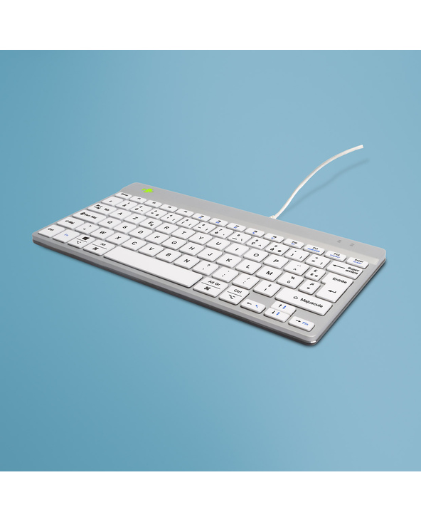 R-Go Tools Clavier ergonomique R-Go Compact Break, clavier compact avec logiciel de pause,AZERTY (FR), Filaire, blanc R-Go Tools Clavier ergonomique R-Go Compact Break, clavier compact avec logiciel de pause,AZERTY (FR), Filaire, blanc