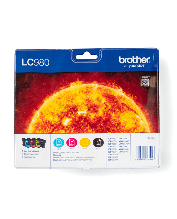 Brother LC-980VALBPDR cartouche d'encre 4 pièce(s) Original Noir, Cyan, Magenta, Jaune