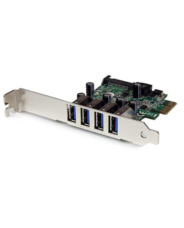 StarTech.com Carte contrôleur PCI Express à 4 ports USB 3.0 SuperSpeed - Adaptateur PCIe avec UASP et alimentation SATA