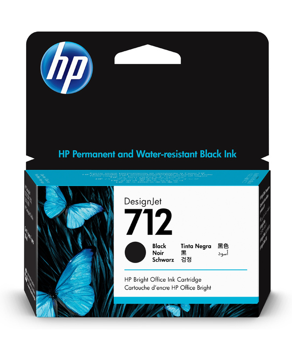 HP Cartouche d'encre DesignJet 712, noir, 38 ml