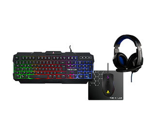 The G-Lab COMBO ARGON E clavier Souris incluse Jouer USB AZERTY Français Noir