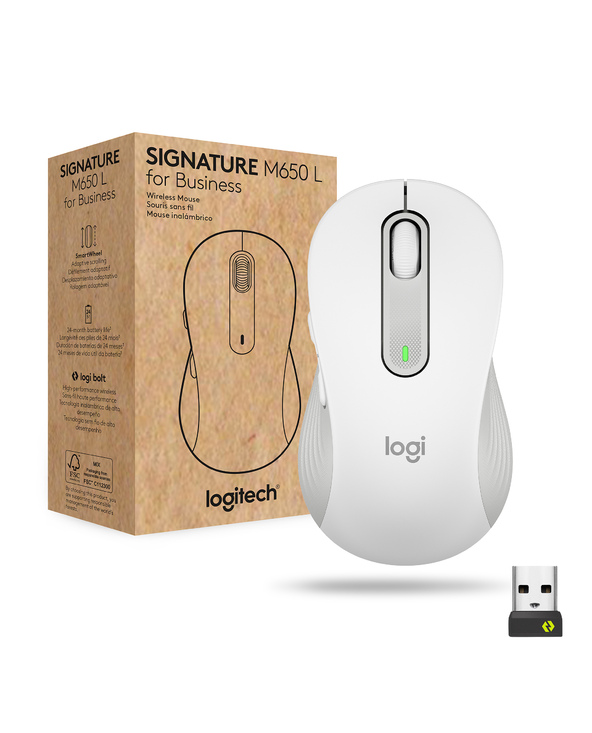 Logitech Signature M650 for Business souris Bureau Droitier RF sans fil + Bluetooth Optique 4000 DPI