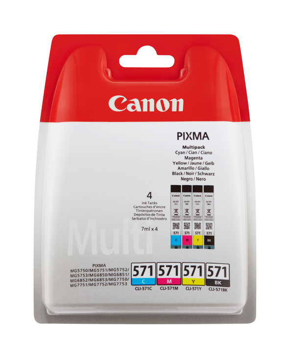 Canon Multipack de cartouches d'encre CLI-571 BK/C/M/Y