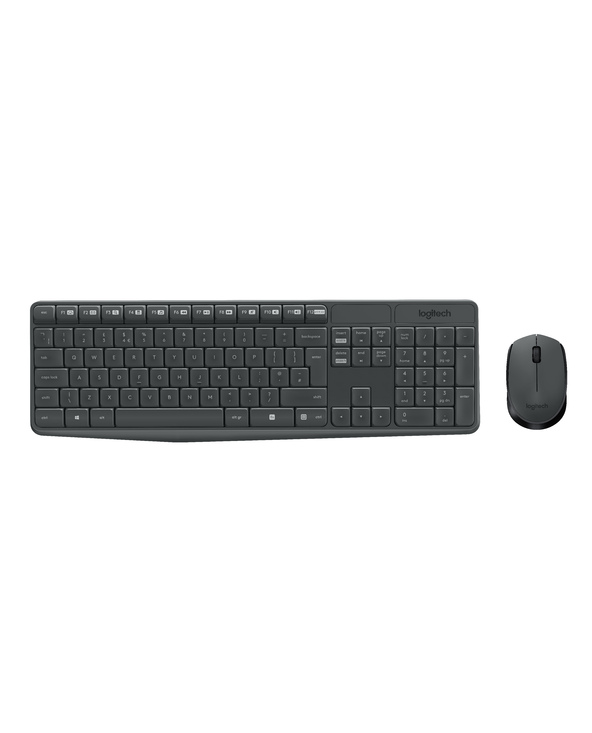 Logitech MK235 clavier Souris incluse Maison USB QWERTZ Allemand Gris