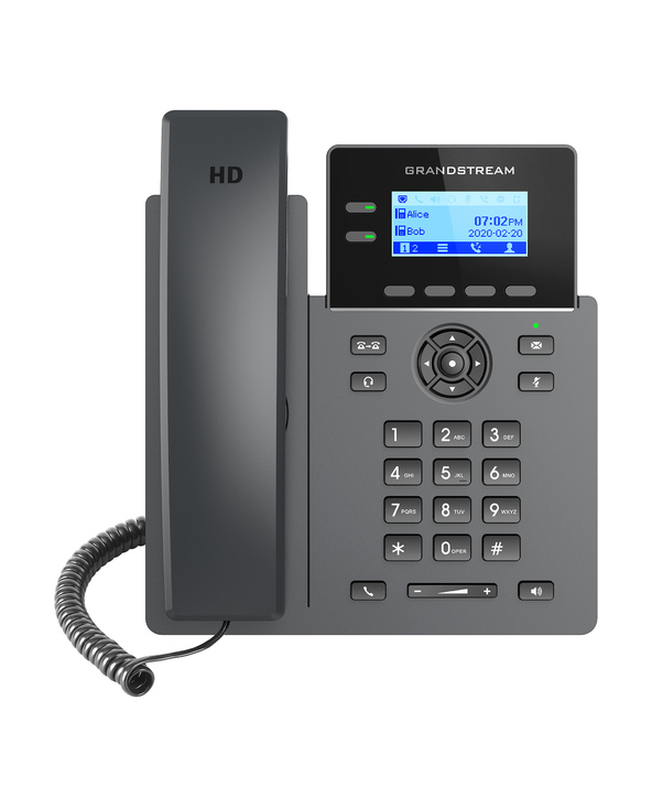 Grandstream Networks GRP2602P téléphone fixe Noir 2 lignes LCD