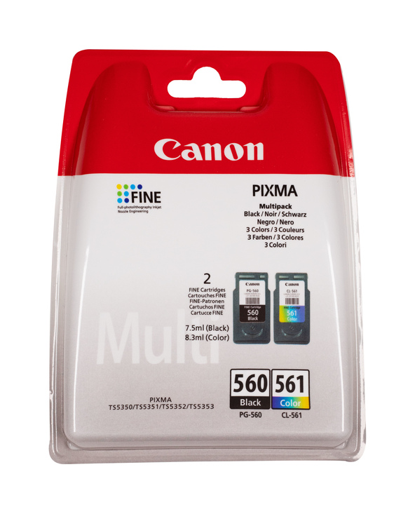 Canon Multipack de cartouches d'encre noire PG-560 et couleur CL-561