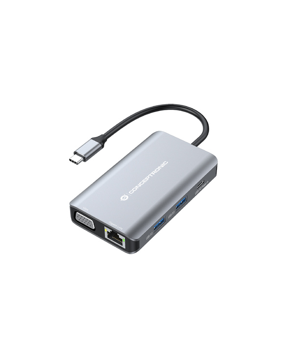 Conceptronic DONN21G station d'accueil Avec fil USB 3.2 Gen 1 (3.1 Gen 1) Type-C Gris