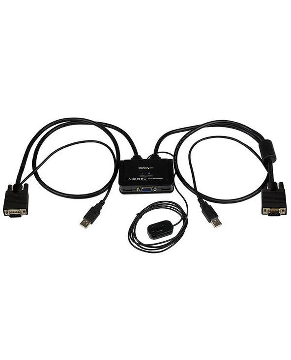 StarTech.com Switch KVM USB VGA à 2 ports - Commutateur KVM alimenté par USB avec câbles et commutateur à distance
