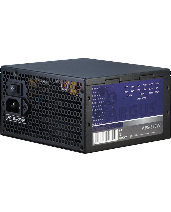 Inter-Tech Argus APS unité d'alimentation d'énergie 520 W 20+4 pin ATX ATX Noir