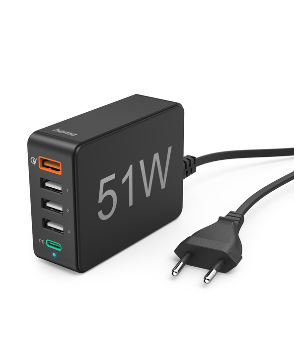 Hama 00201630 chargeur d'appareils mobiles Chargeur électrique, Smartphone, Tablette Noir Secteur Charge rapide Intérieure